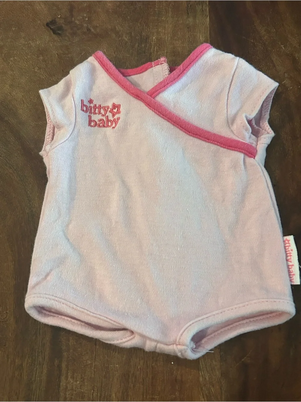 American Girl Doll Bitty Baby pink onesie doll clothes for 15 inch doll